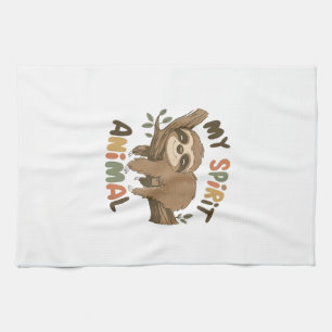 Sloth My Spirit Animal Graphic Funny Sloth Funny S Kitchen Towel