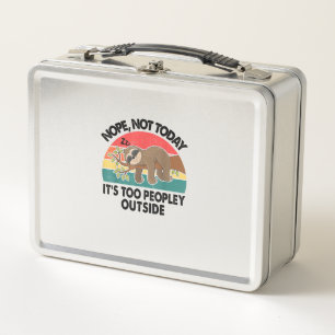 Sloth Nope Not Today Its Too Peopley Outside Funny Metal Lunch Box