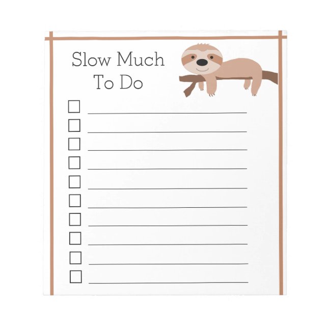 "Sloth" Notepad (Front)