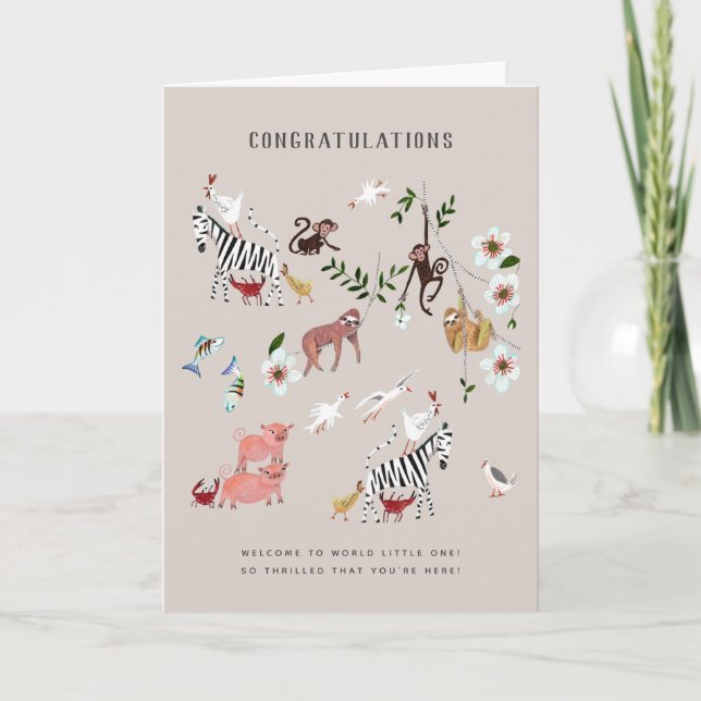 Sloth | Nouveau Bébé Félicitations Carte de voeux (Devant)