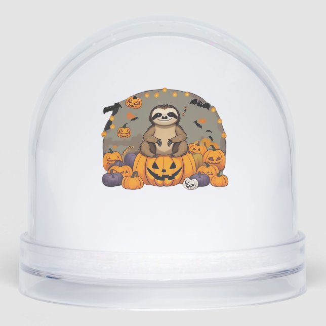 Sloth-o-ween Classic T-Shirt Snowglobe (Front)