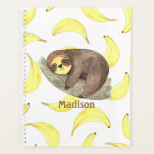 Sloth on a Branch Bananas Animal Name Planner