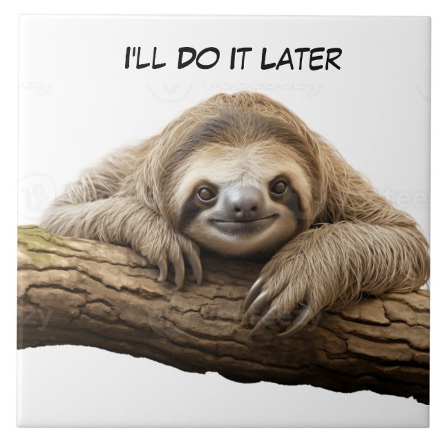 Sloth on a branch tile (Front)