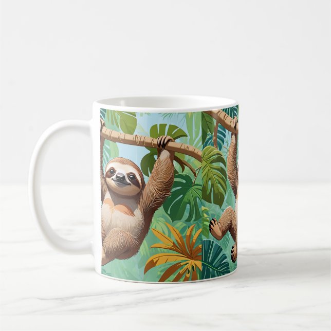 Sloth on a Tree  Coffee Mug (Left)