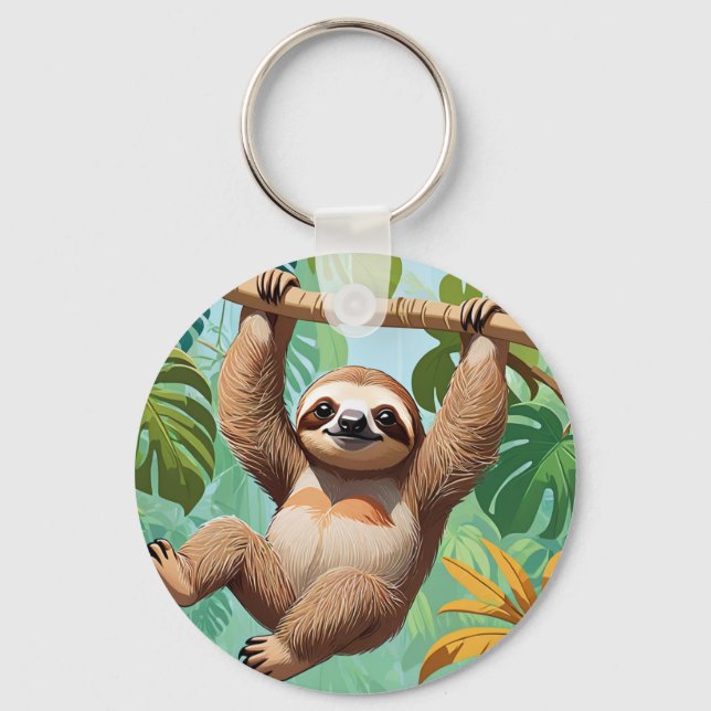 Sloth on a Tree  Keychain (Front)