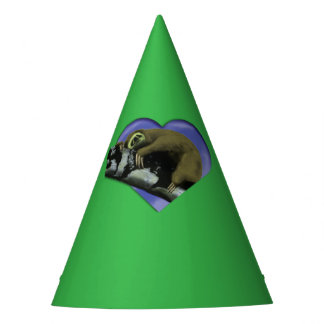 Sloth On A Tree Limb Within A Heart Party Hat