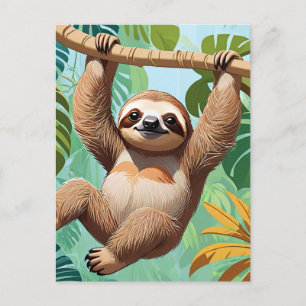 Sloth on a Tree  Postcard