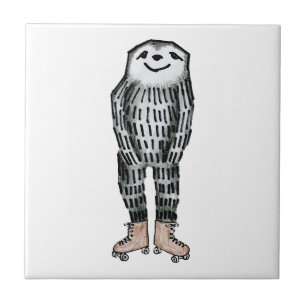 Sloth on Roller Skates Tile