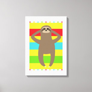 Sloth On The Beach Canvas Print
