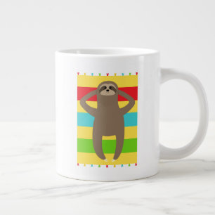 Sloth On The Beach Large Coffee Mug