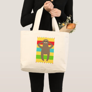 Sloth On The Beach Large Tote Bag