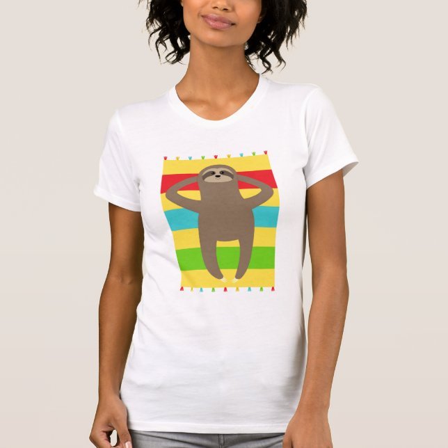 Sloth On The Beach T-Shirt (Front)