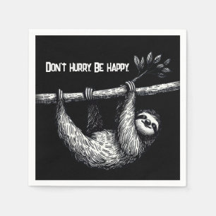 Sloth On Tree Branch With Quote Napkin