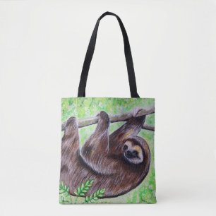 Sloth Painting Tote Bag