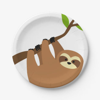 Sloth Paper Party Plates