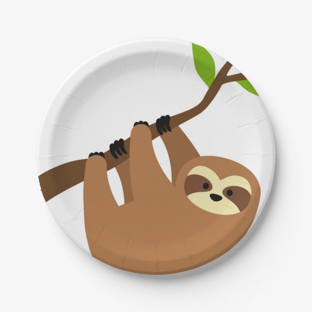 Sloth Paper Party Plates (Front)