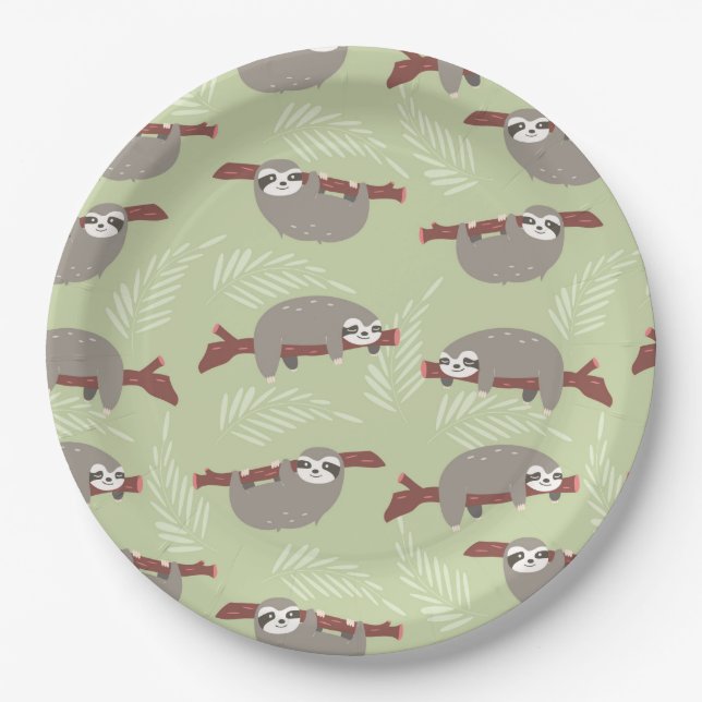Sloth Paper Plate (Front)