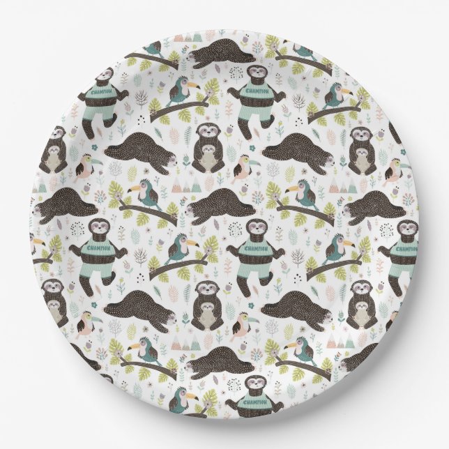Sloth Paper Plate (Front)