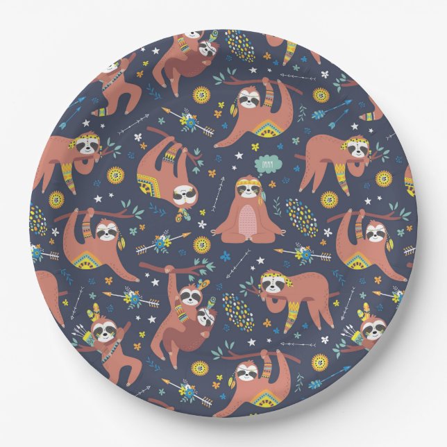 Sloth Paper Plate (Front)