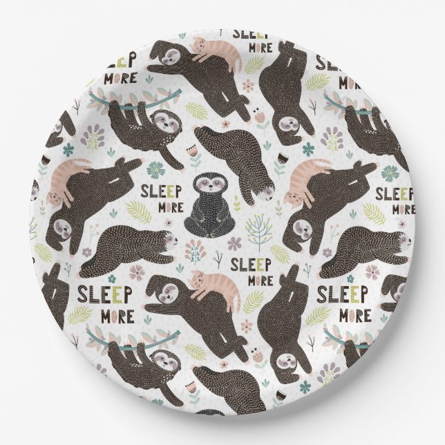 Sloth Paper Plate (Front)