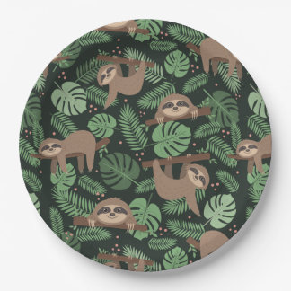 Sloth Paper Plate