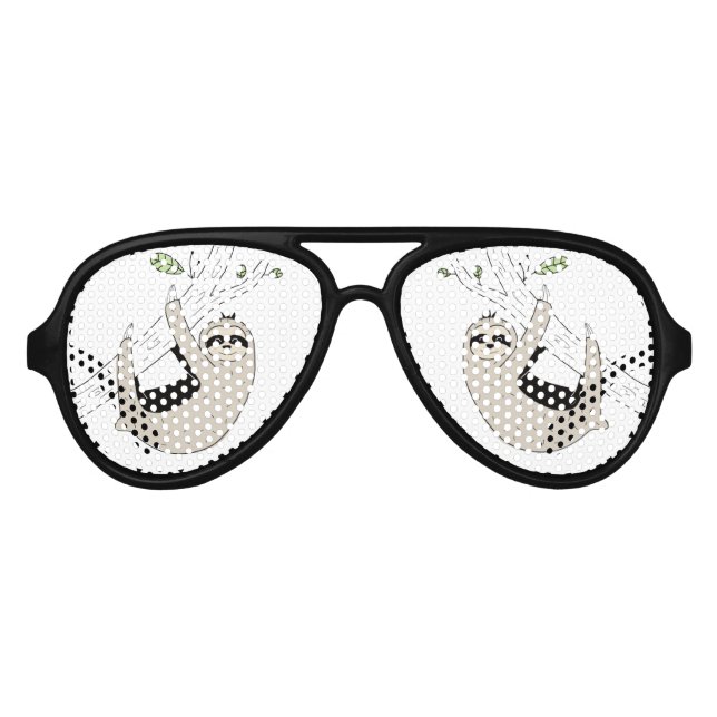 Sloth Party Aviator Sunglasses (Front)