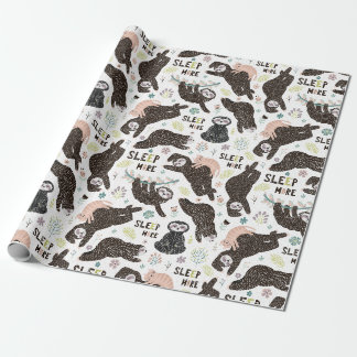 Sloth Pattern Wrapping Paper