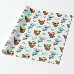 Sloth Pattern Wrapping Paper