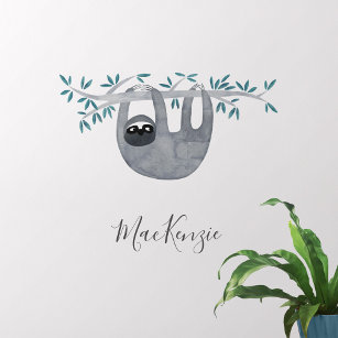 Sloth Personalized Wall Decal