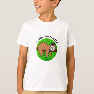 Sloth-phisticated Funny Animal Slot Pun   T-Shirt