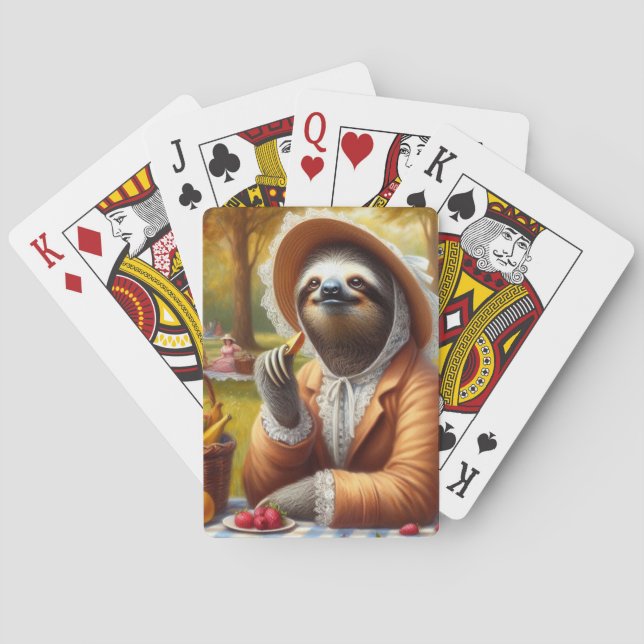 Sloth Picnic Playing Cards (Back)