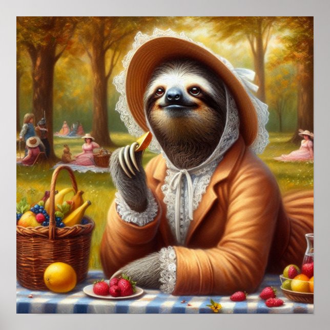 Sloth Picnic Poster (Front)