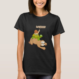 Sloth Pictures Turtle Decor Snail Shells Snails Pa T-Shirt
