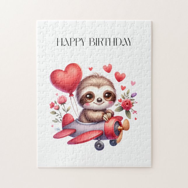 Sloth Pilot Birthday Jigsaw Puzzle (Vertical)