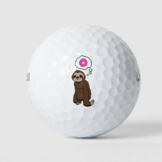 Sloth Pink Doughnut Golf Balls