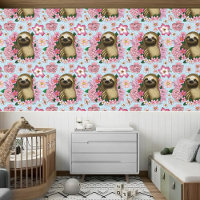 Sloth Pink Flowers