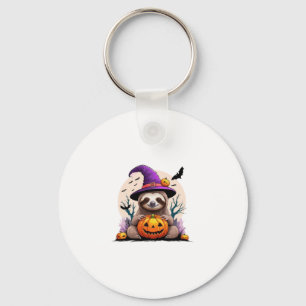 Sloth Pink Hat Halloween Keychain