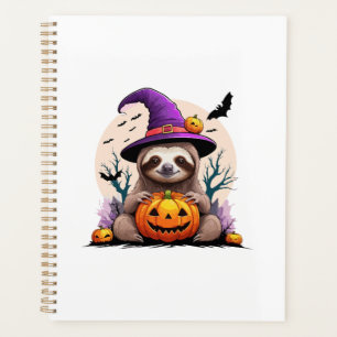 Sloth Pink Hat Halloween Planner