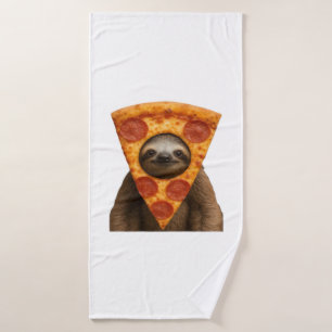 Sloth pizza funny weird prank meme cute happy chri bath towel