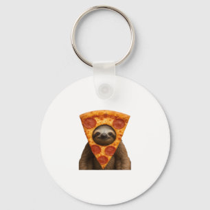 Sloth pizza funny weird prank meme cute happy chri keychain