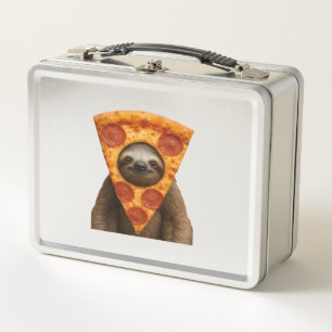 Sloth pizza funny weird prank meme cute happy chri metal lunch box