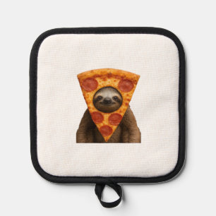 Sloth pizza funny weird prank meme cute happy chri pot holder