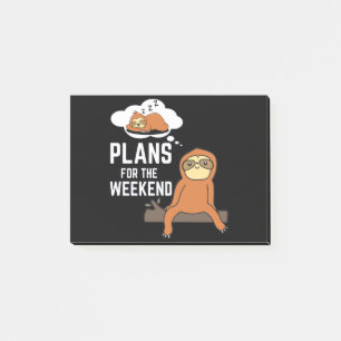 Sloth Plans For The Weekend Post-it Notes