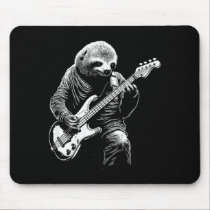 Sloth Playing B Guitar Funny B Player Bist Sloth Mouse Pad