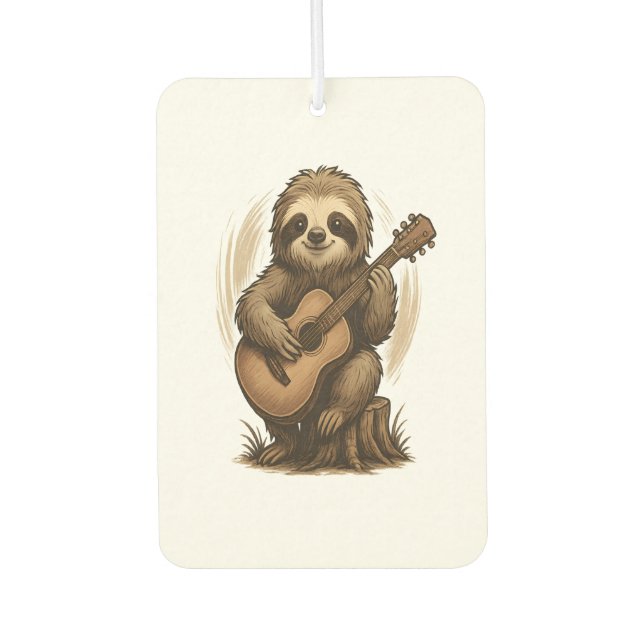 Sloth Playing Guitar Air Freshener (Front)