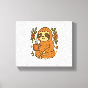 Sloth Playing Guitar Canvas Print