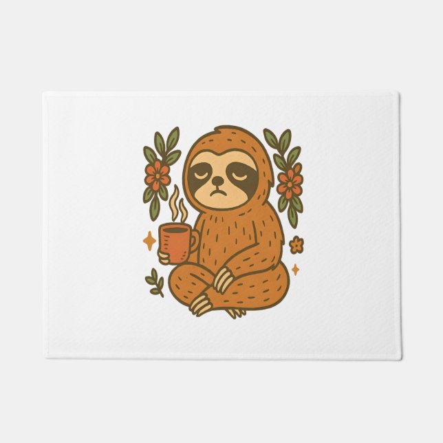 Sloth Playing Guitar Doormat (Front)