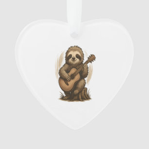Sloth Playing Guitar Ornament