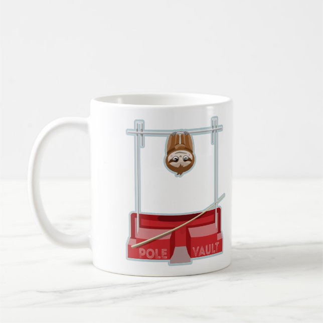 Sloth Pole Vault Athletics Coffee Mug (Left)