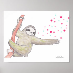 Sloth Poster Sloth Print Sloth Wall Art Decor